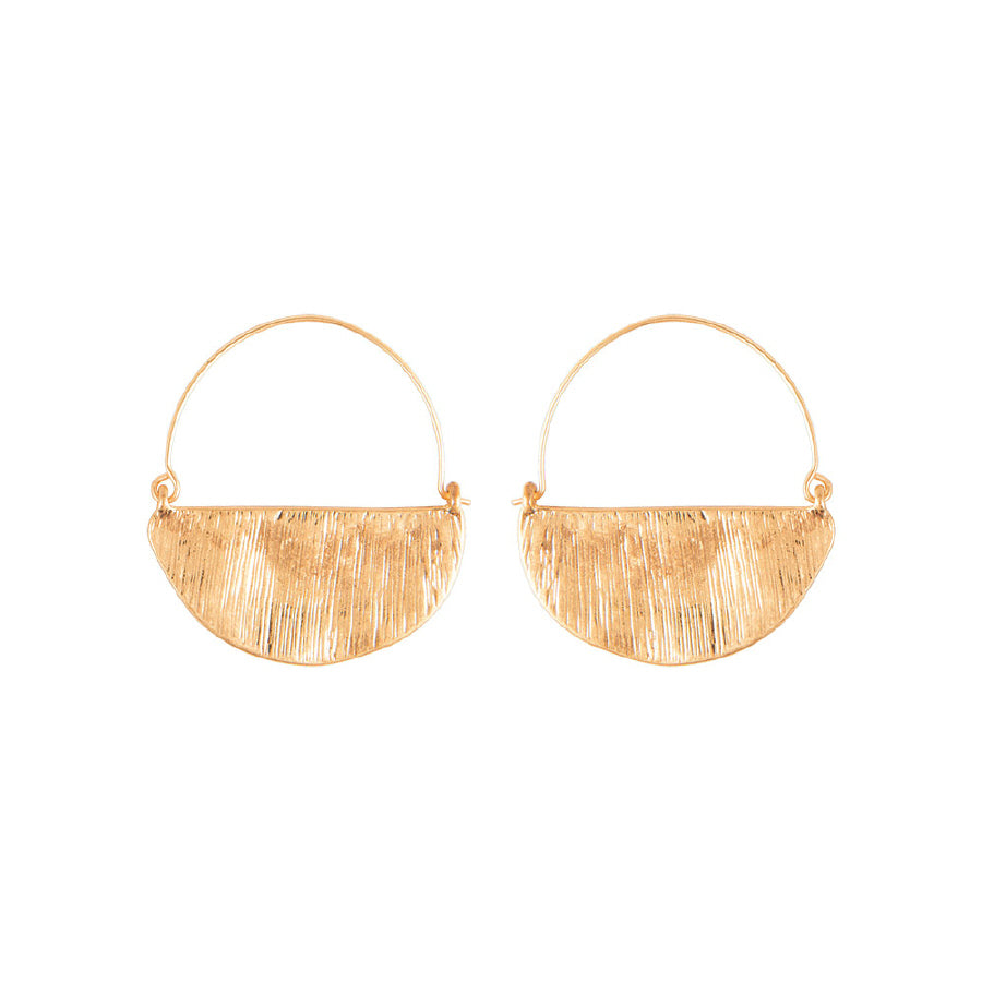 Hammered Half-Circle Hoops