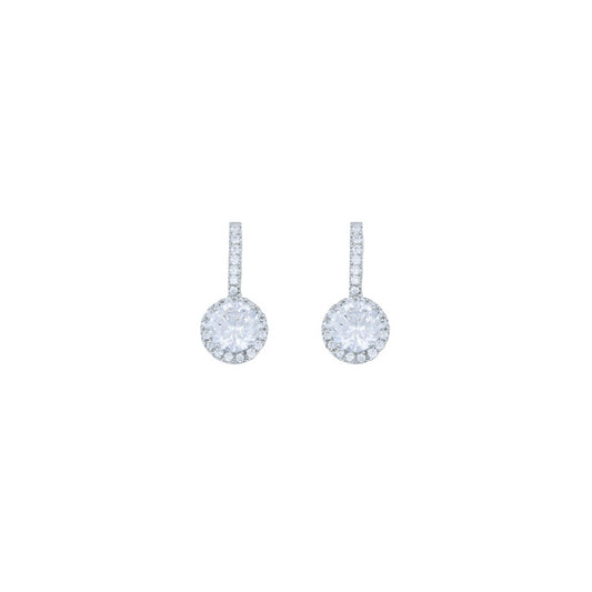 Halo CZ Drop Earrings