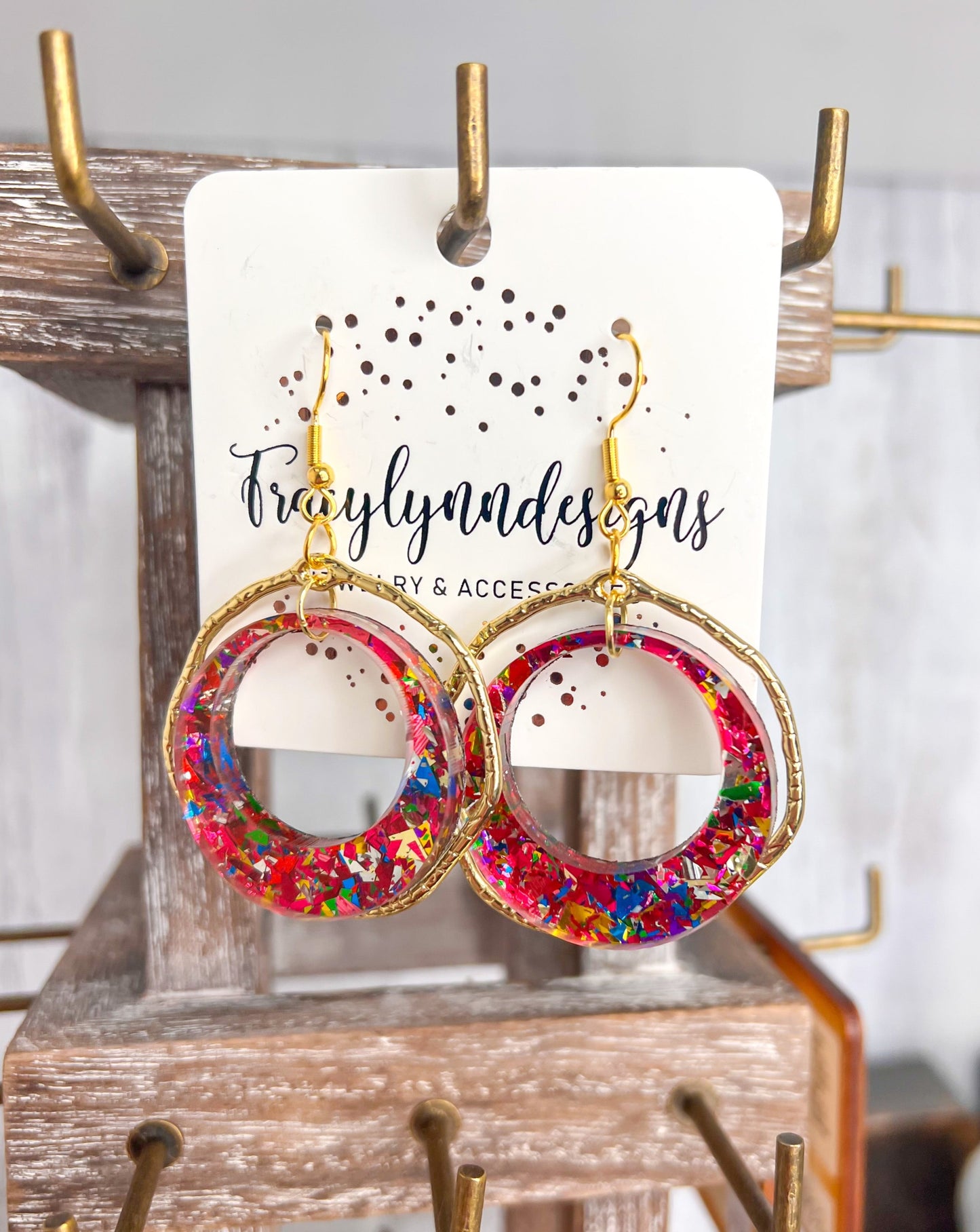 Confetti Gold Hoops