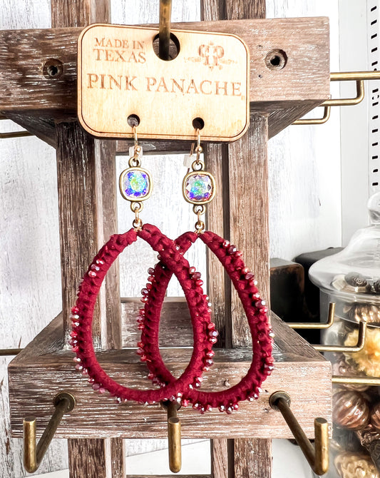 Leather Wrapped Drop Earrings