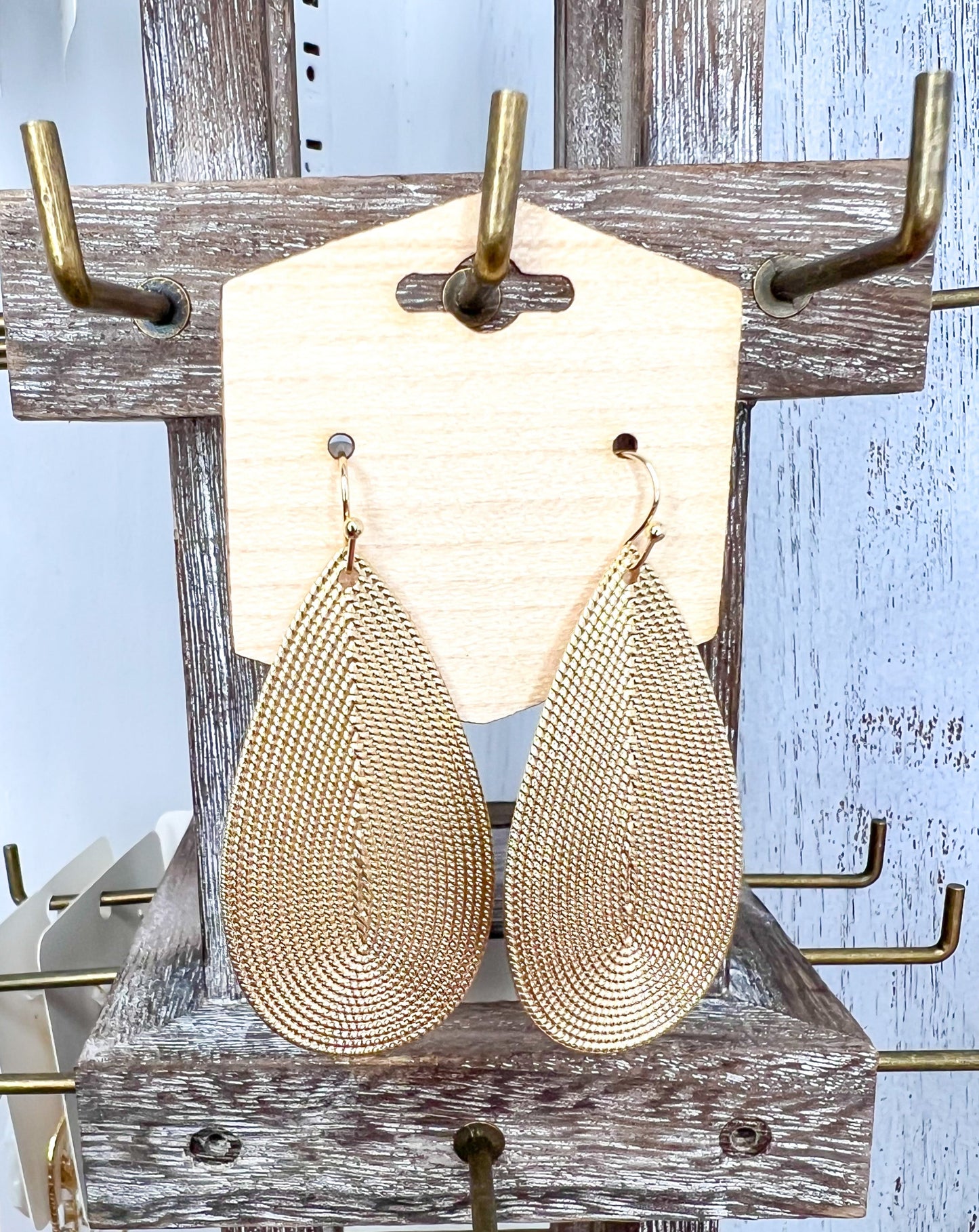 Large Embossed Drop Earrings