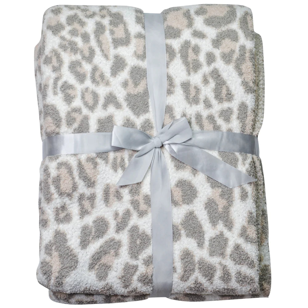 Luxury Blanket in Tan Tri-Color Leopard